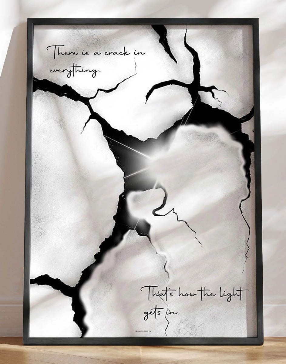 Crack   Everything Plakat Med Inspirerende Citat