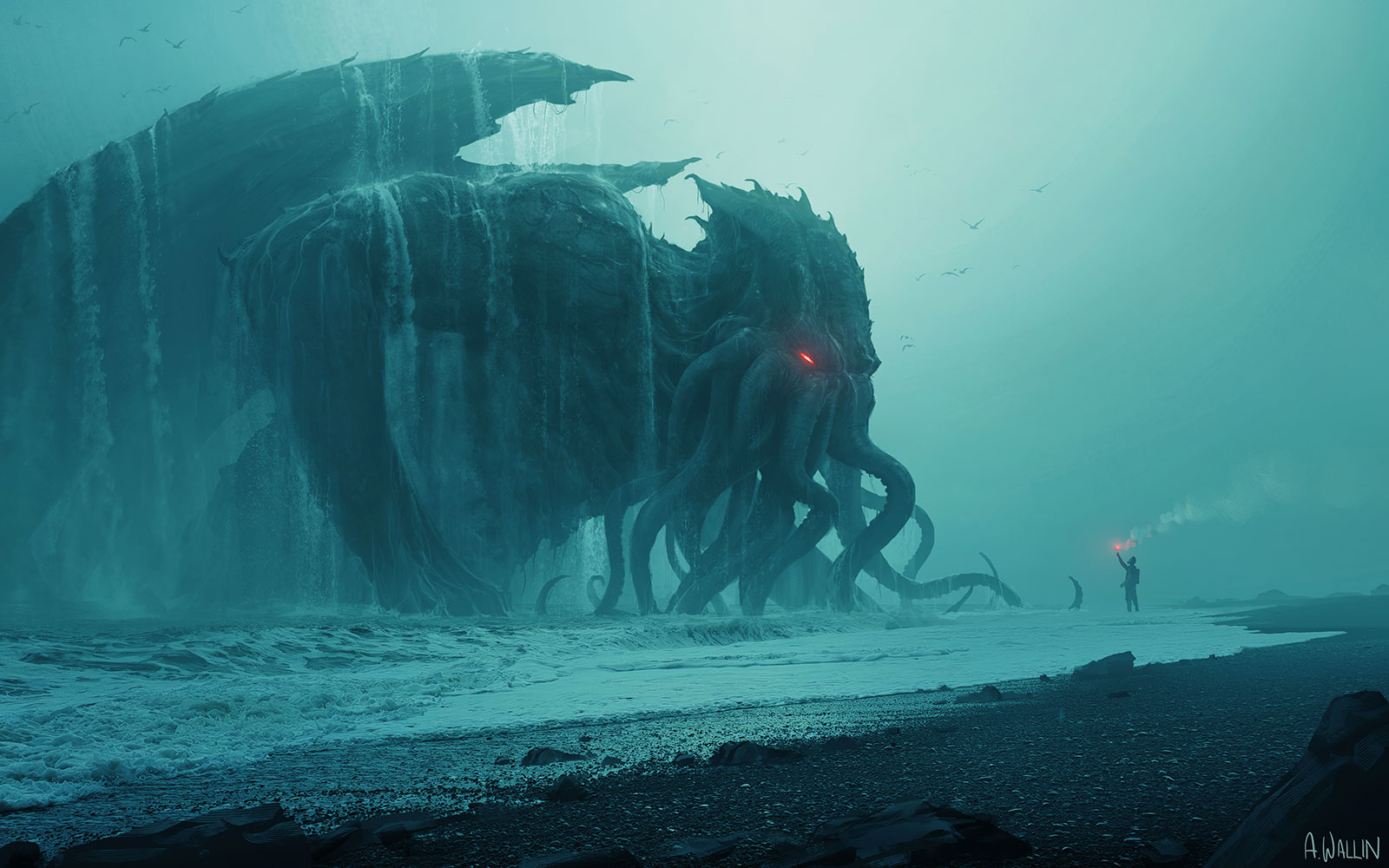Cthulhu Awakens Kunstværk - Unik Atmosfære til Dit Hjem