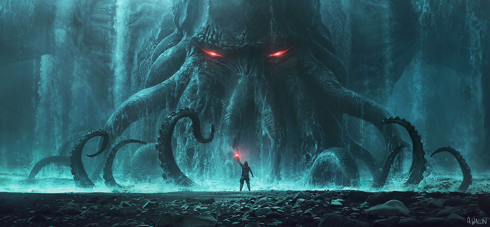 Cthulhu Rising af Andr E Wallin – Unikt Kunstværk