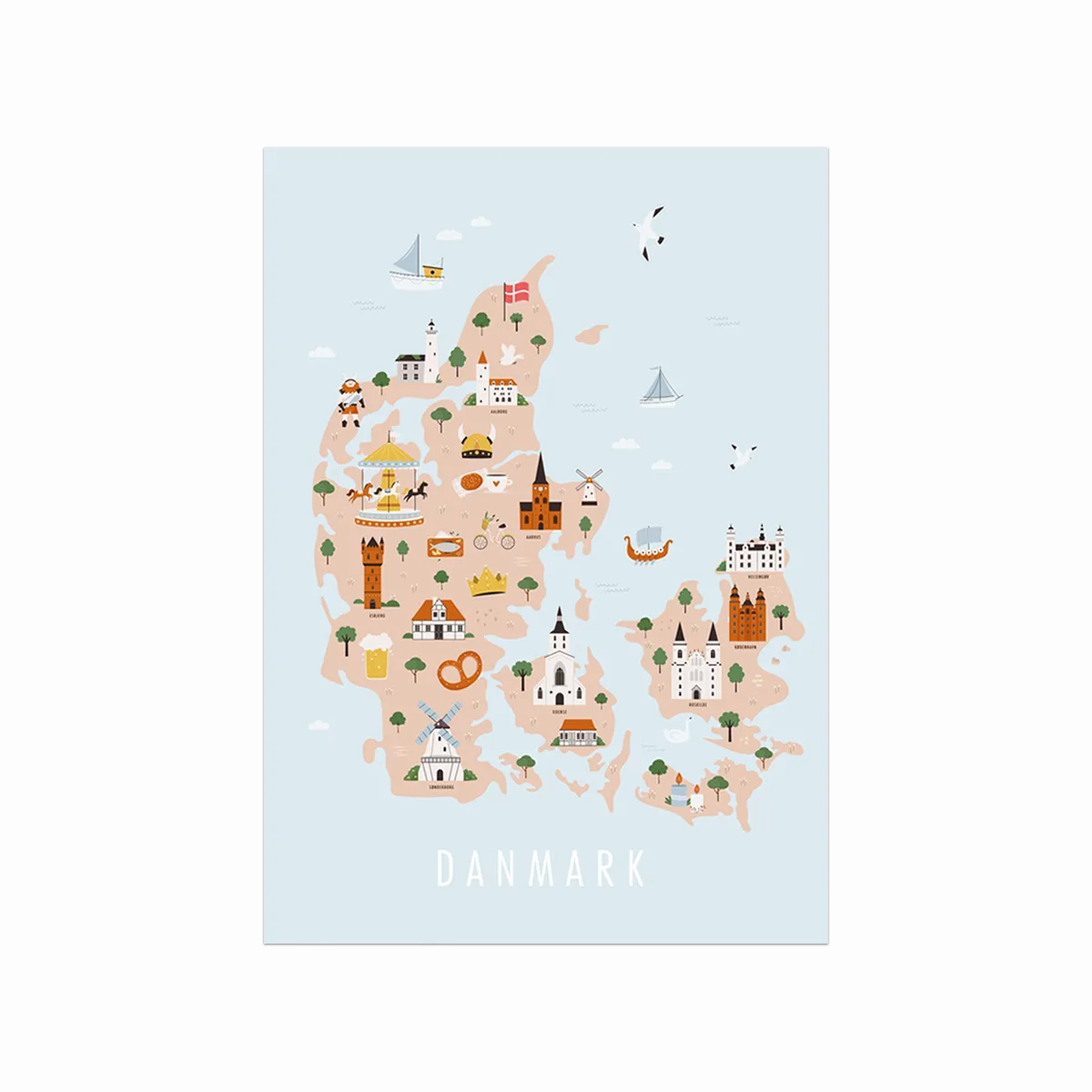 Danmark Rundt Plakat – Udforsk Danmarks Skønhed!