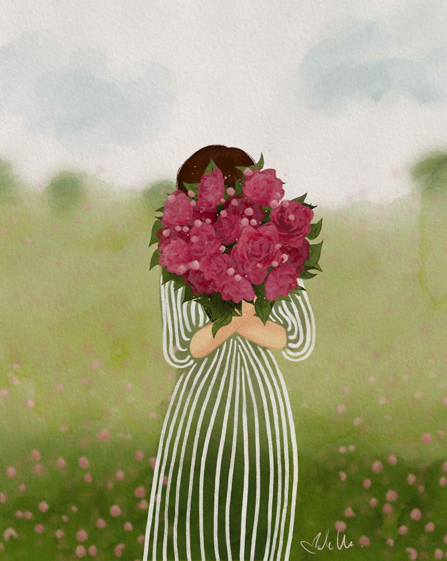 Eventyrlig plakat: Day of Peonies af Malene Vindt