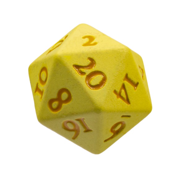 Heavy Metal D20 Terninger - Vivid Yellow fra Ultra Pro