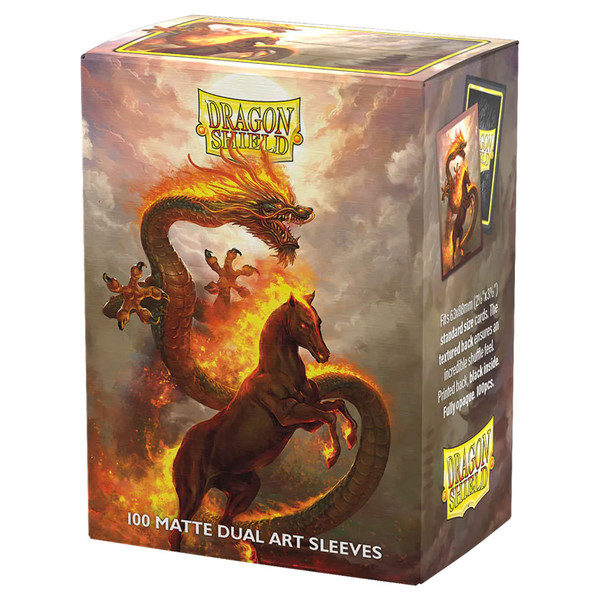 Dragon Shield Deck Protectors Matte Dual Art Sleeves: Fire Horse 2026 100 Lommer Dragonshield Sleeves   -12115