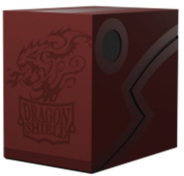 Dragon Shield Double Shell  Deck Box  Blood Red Black Plads Til 150 Kort   Lommer Dragonshield   -30650