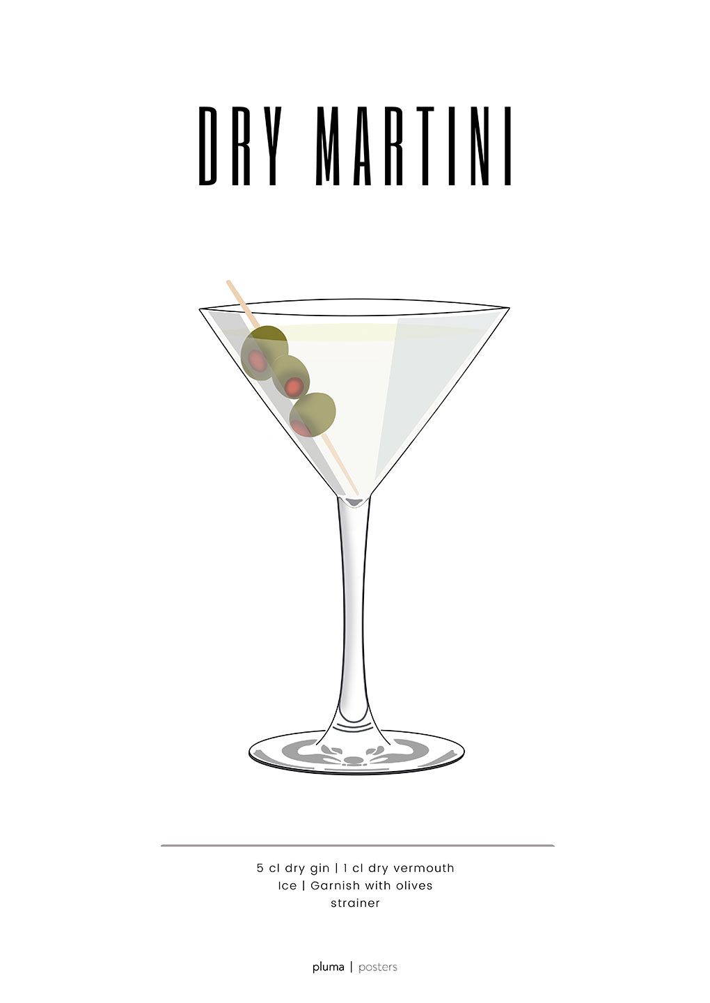 Dry Martini Plakat – Grafisk Kunst til Dit Hjem