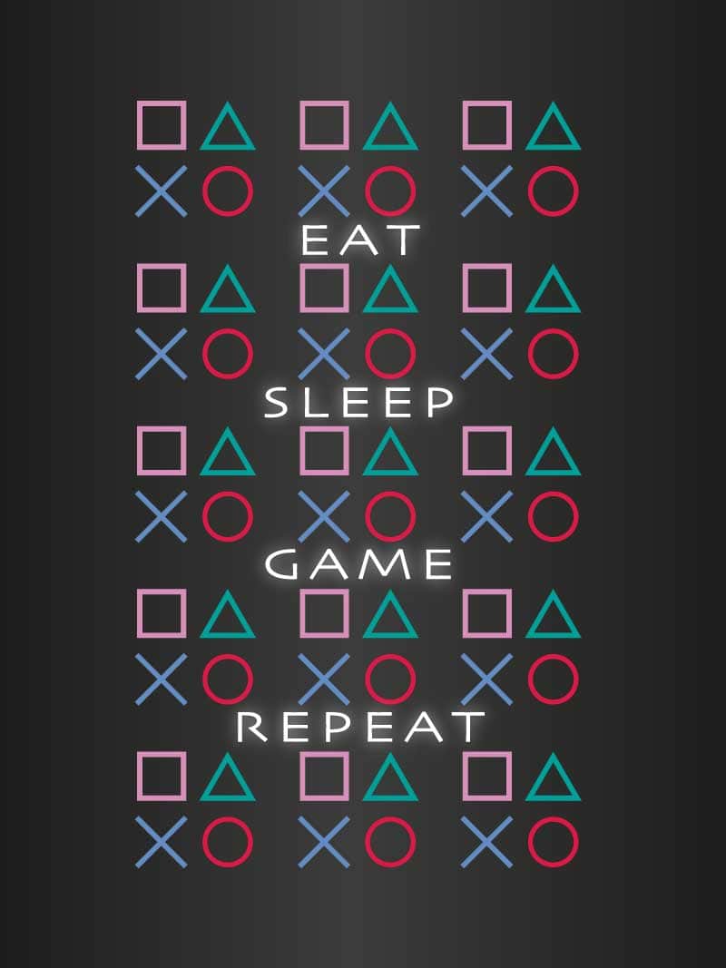 Gamer Plakat – Spil, Søvn, Gentag til Ungdomsværelset