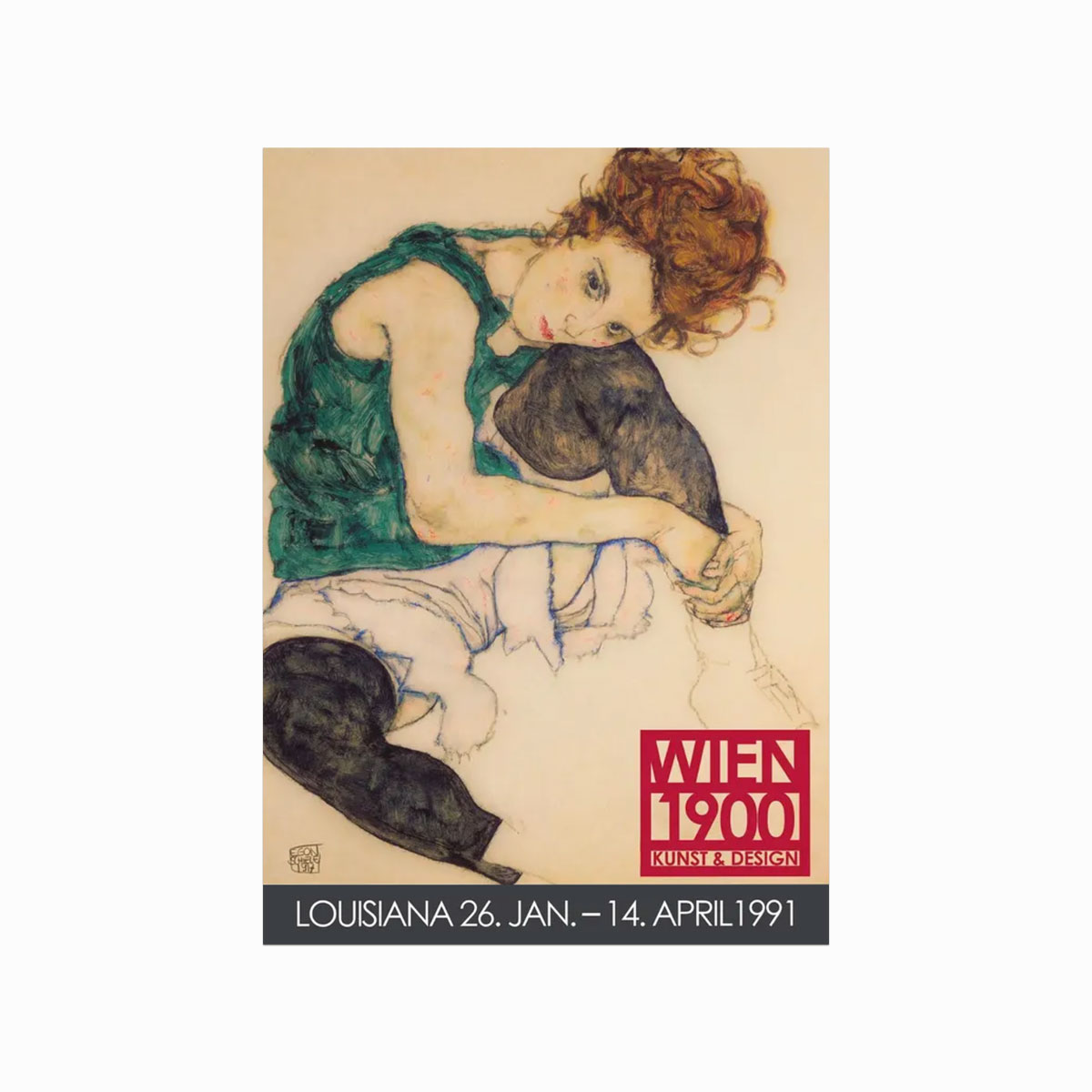 Egon Schiele: Kvinde Sidder Plakat – Black Friday Tilbud!