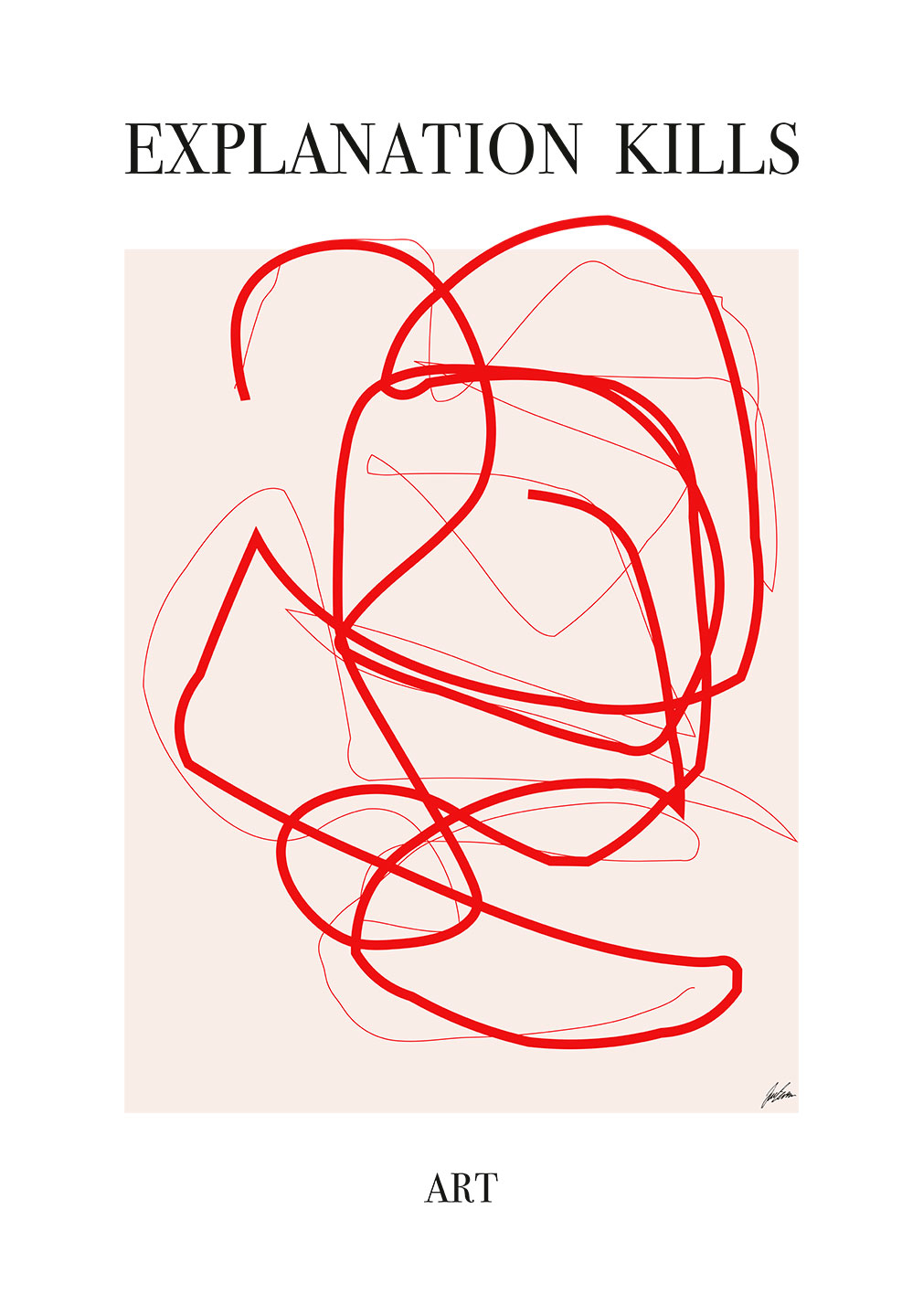Unik Abstrakt Kunstplakat - Dræber Kunst - Tilbud!