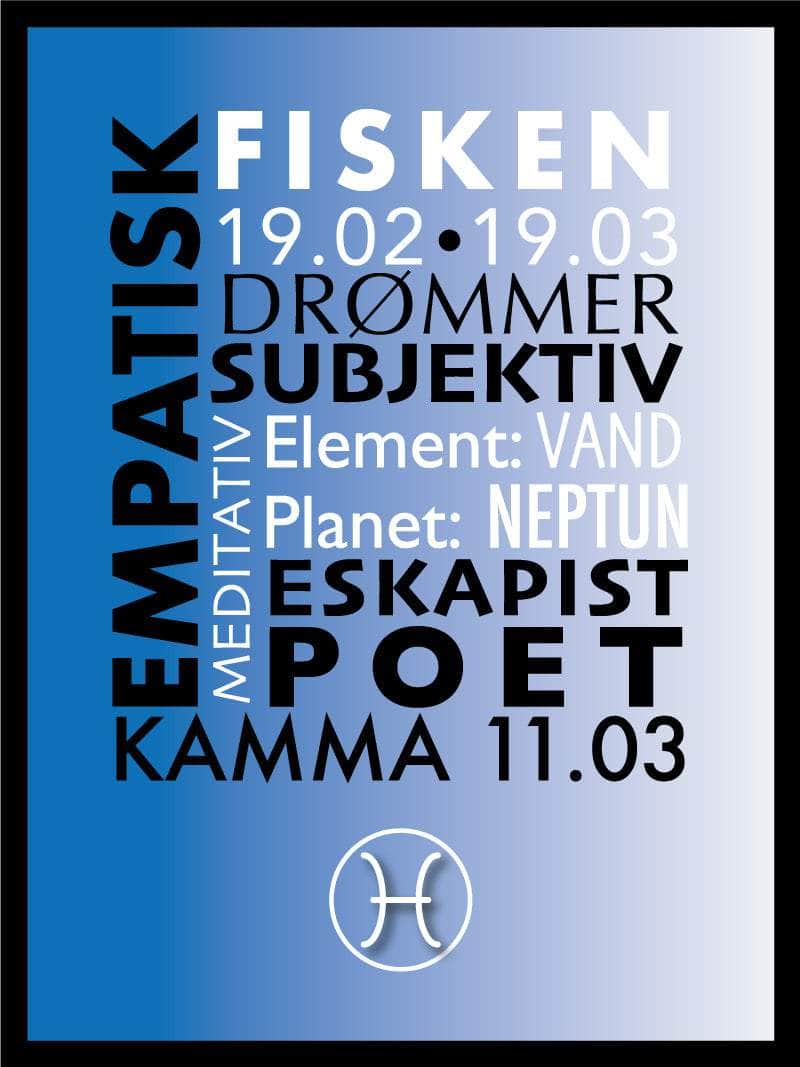 Fisken Stjernetegn Plakat – Unik Indretning til Dit Rum