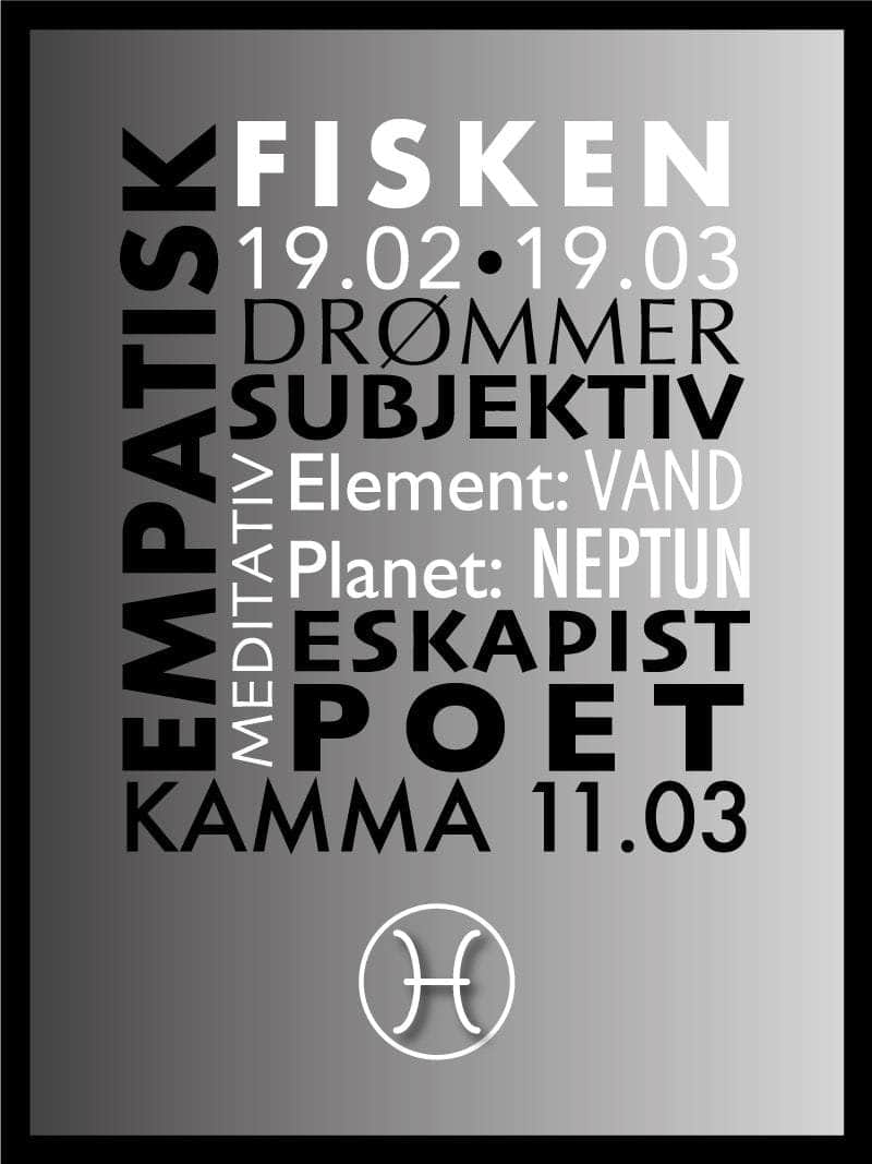Elegant Fisken Stjernetegn Plakat til Boligindretning