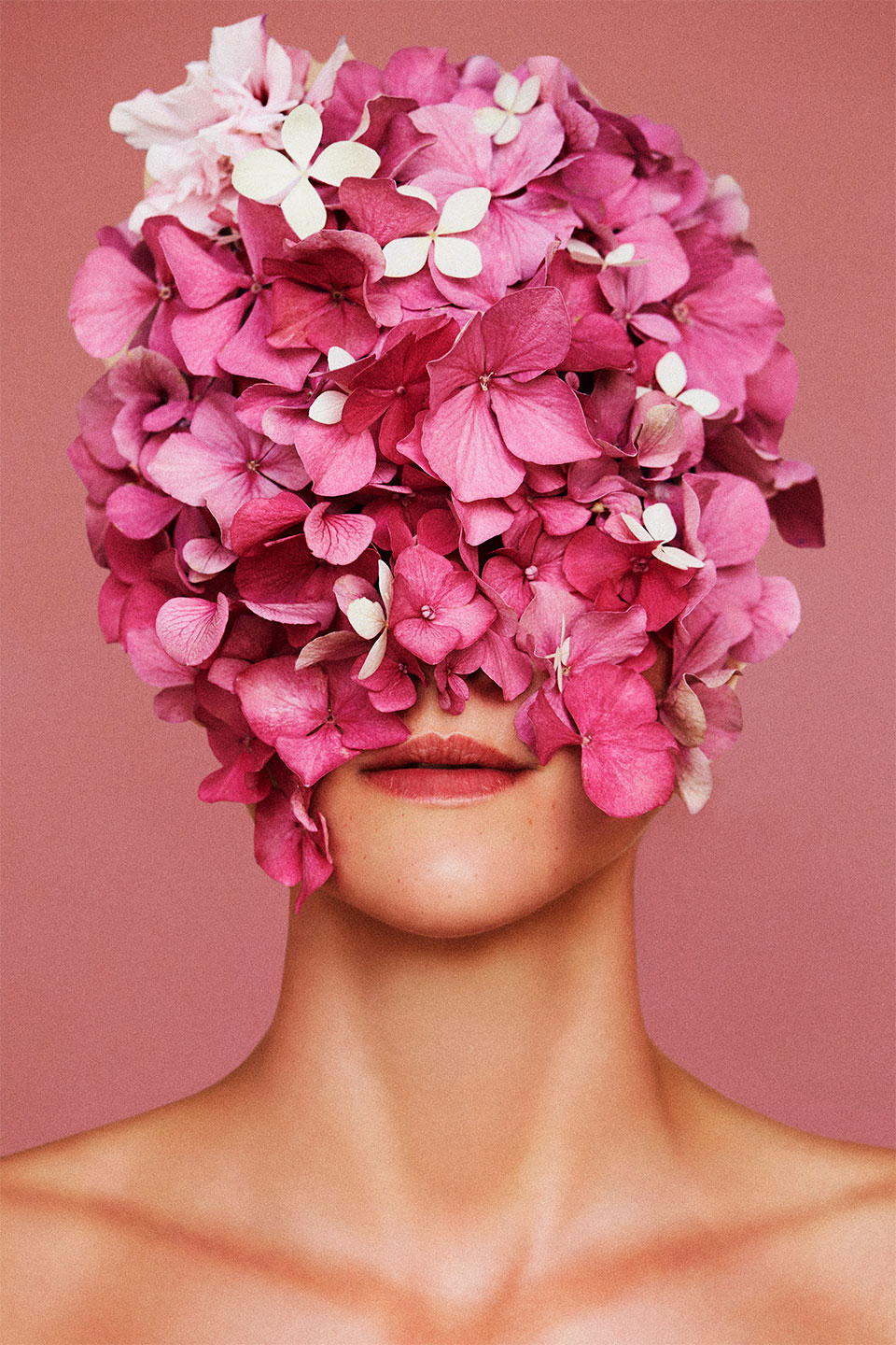 Fantastisk tilbud: Pink Blomsterhoved Kunstplakat