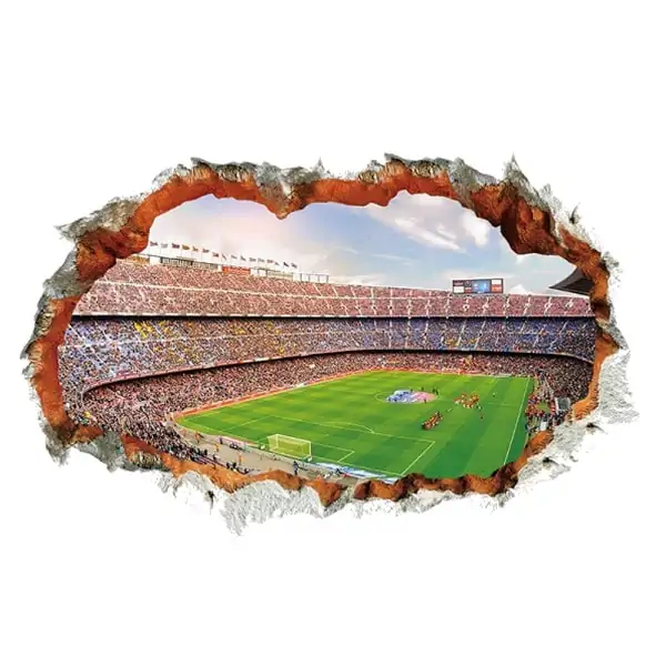 Camp Nou 3D Vægklistermærke – Fodboldmagi til Dit Værelse!