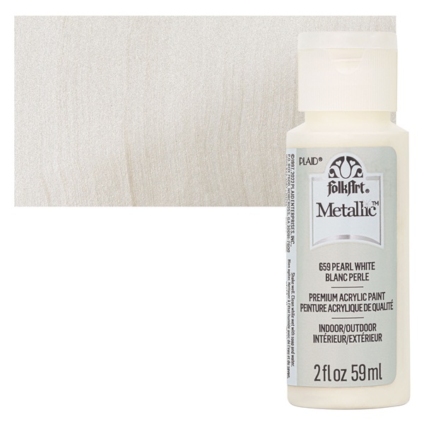 Folkart Metallic Acrylic Paint 659 Pearl White  59