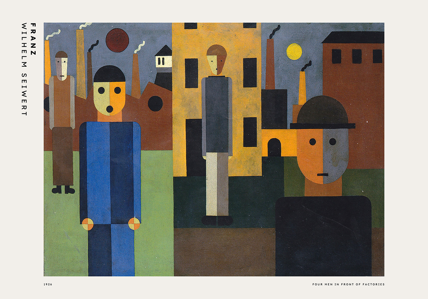 Inspirerende plakat: Four Men In Front – Unik kunsttryk