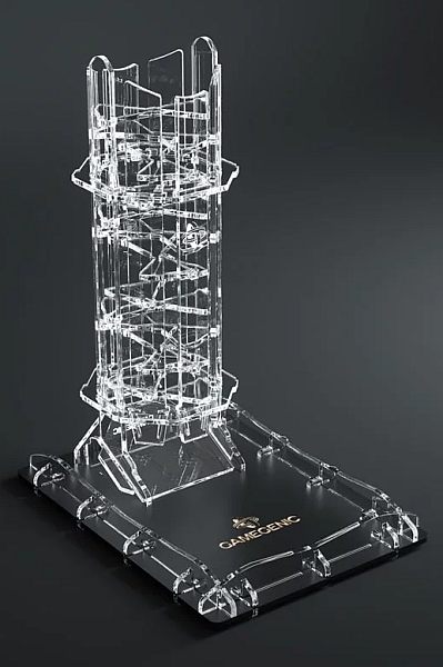 Gamegenic Crystal Twister Dice Tower With Tray