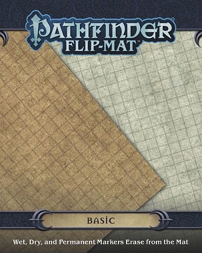 Gamemastery Flip-mat: Basic  24 Quot    30 Quot    Quot  Squares   Each Side   Wet  Dry   Permanent Markers Erase From The Mat      Pzo30024
