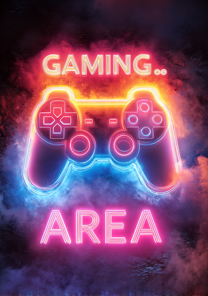 Neon Gaming Plakat – Skab den perfekte gamingstemning!