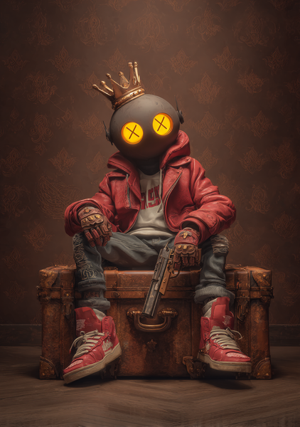 Gamer Plakat med Rød Jakke – Unik Vægkunst til Gamer