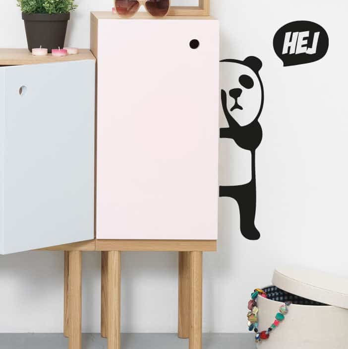 Hej Panda Vægklistermærke – Pynt dit hjem med sjov!