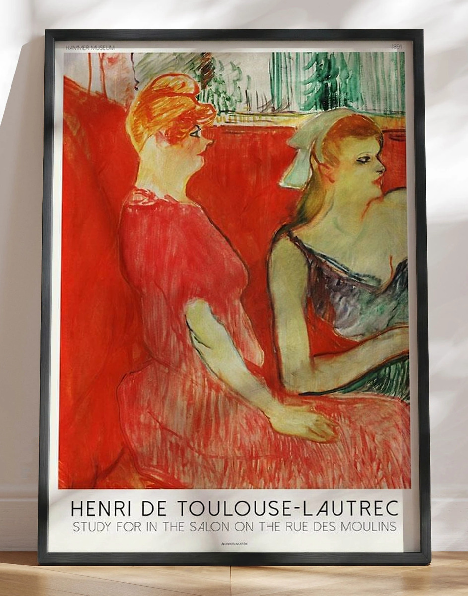 Henri   Toulouse-lautrec Plakat Study For   The Salon   The Rue Des Moulins