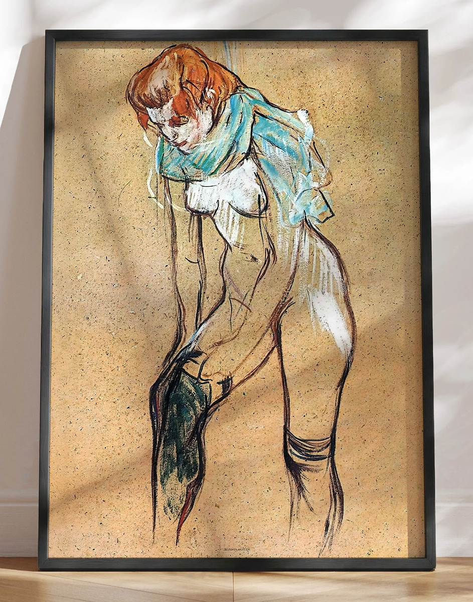 Henri   Toulouse-lautrec Woman Pulling   Her Stocking