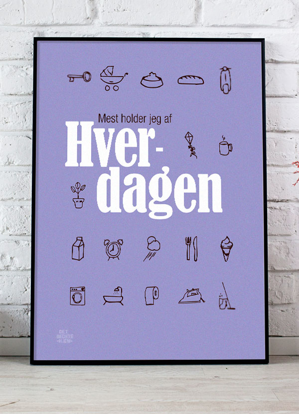 Hverdagsplakat i Lilla – Smuk dekoration til dit hjem