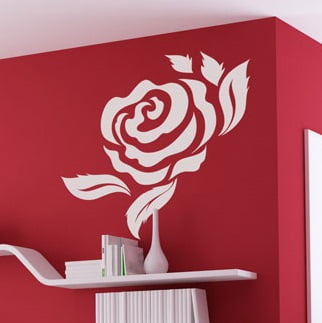Elegant Vægklistermærke med Hvid Rose – Fantastisk Udsalg!