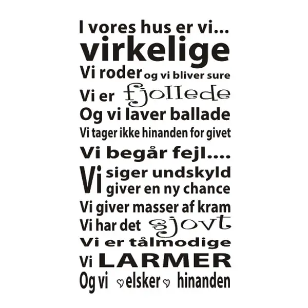 Inspirerende Vægklistermærke med Citat til Dit Hjem