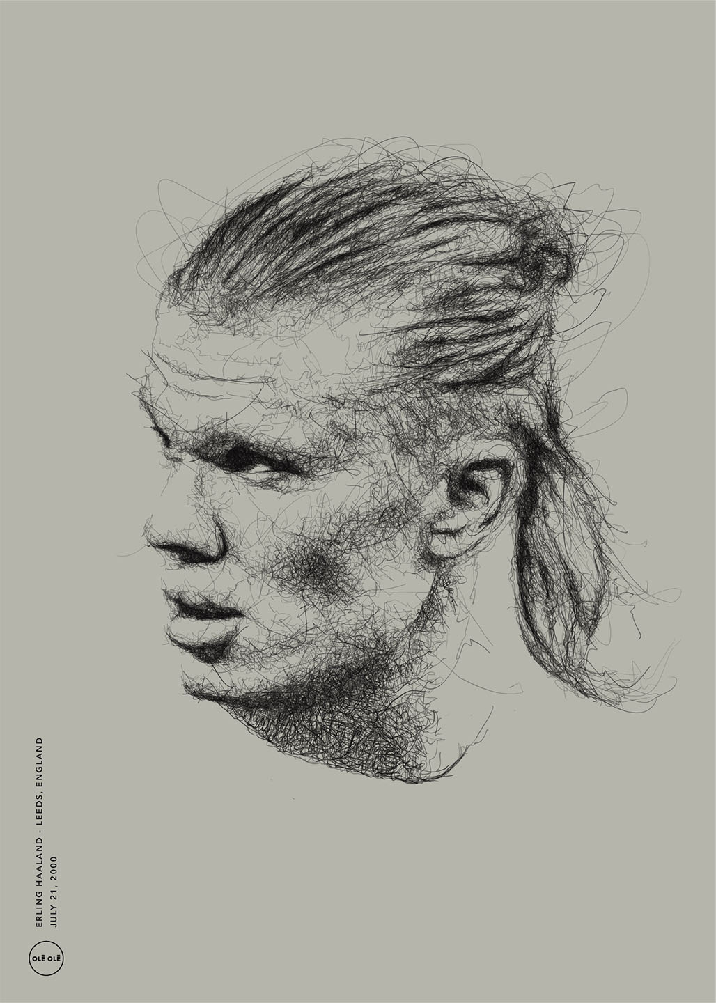 Erling Haaland – Grafisk Kunsttryk til Fodboldfans