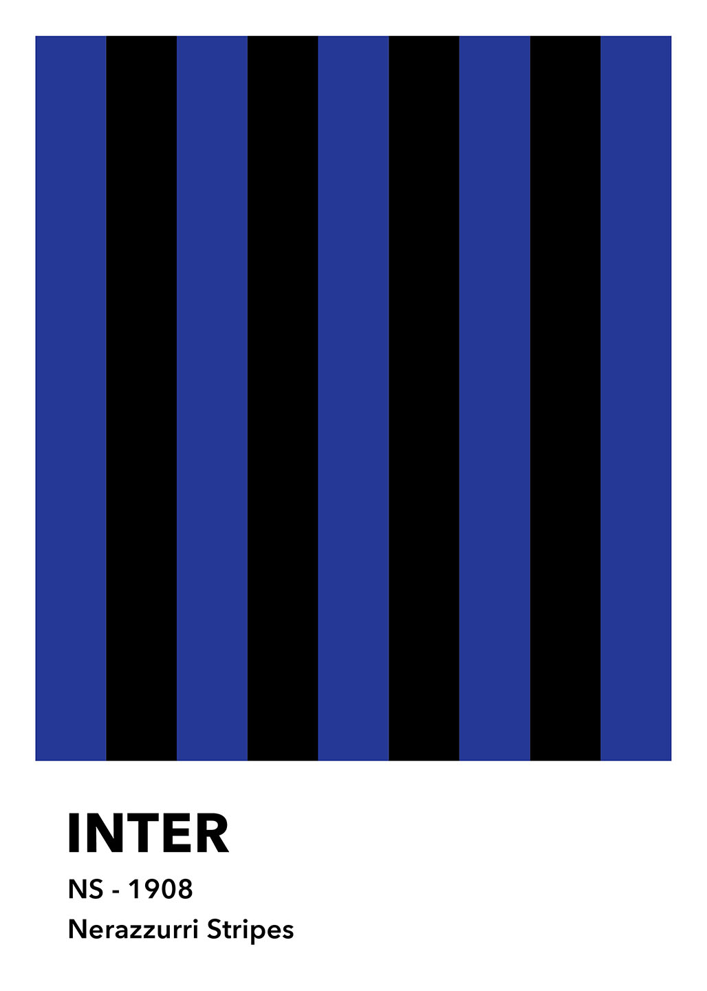 Inter Nerazzurri Stripes – Plakat til Fodboldfans