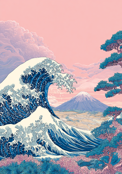 Japansk Plakat 42  Bølgen   Fuji   Harmoni