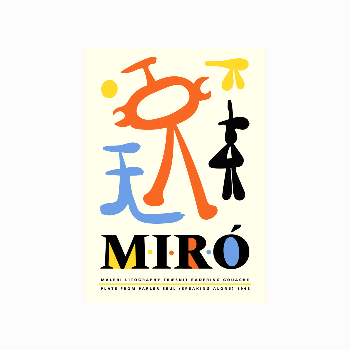 Joan Miró Parler Seul Plakat – Abstrakt Kunst til Dit Hjem