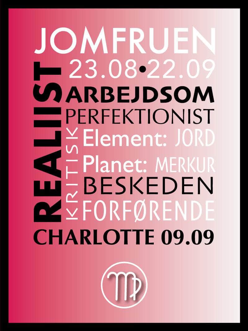 Jomfruen Stjernetegn Plakat – Unik Astrologi Dekoration