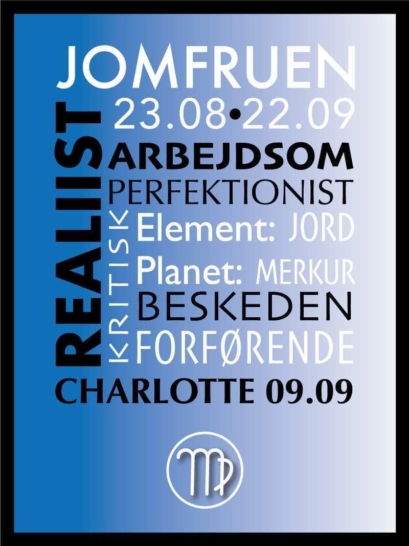 Jomfruen Stjernetegn Plakat – Unik Indretning til Hjemmet