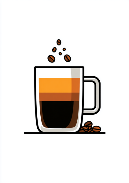 Kaffe Plakat 113  Kaffeglas   Tegneseriestil Med Kaffelag   Bønner