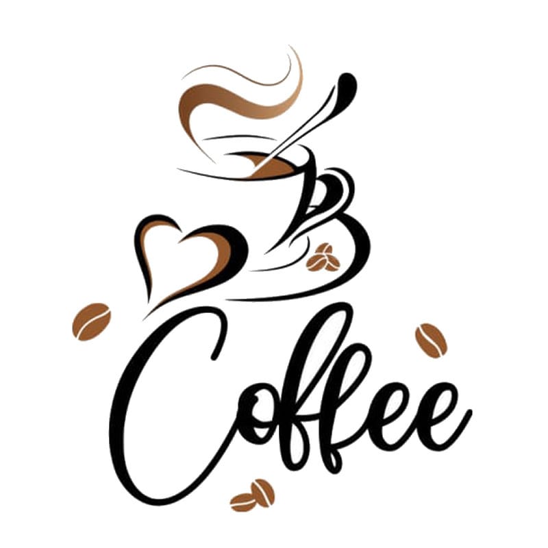 Kaffe Wallsticker – Hygge med Kopper og Bønner 38x32,5 cm