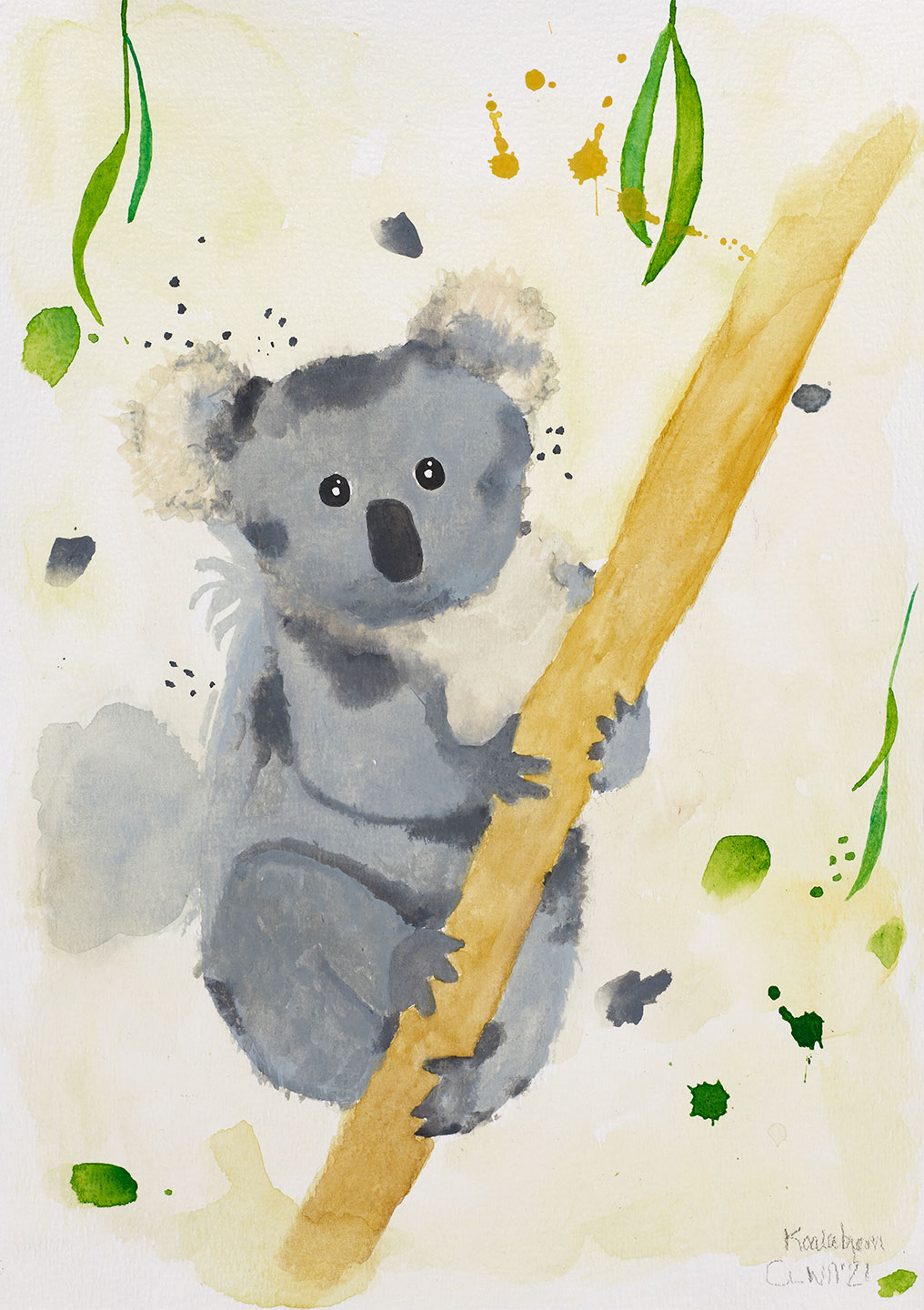 Farverig Koala Illustration til Børneværelset - Kunstværk