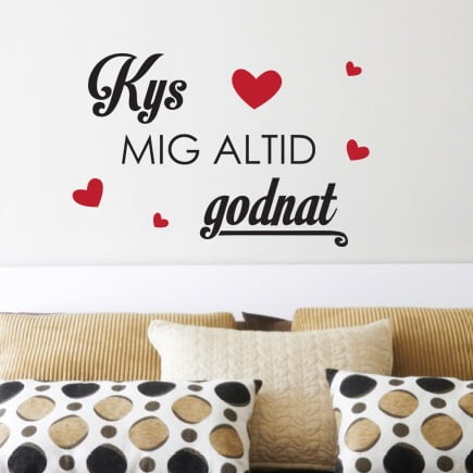 Kys Mig Altid Godnat Vægklistermærke – Skab Hygge Hjemme