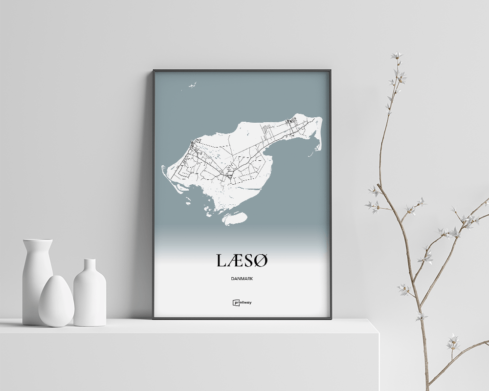 Læsø Bykort Plakat – Minimalistisk Design til Dit Hjem
