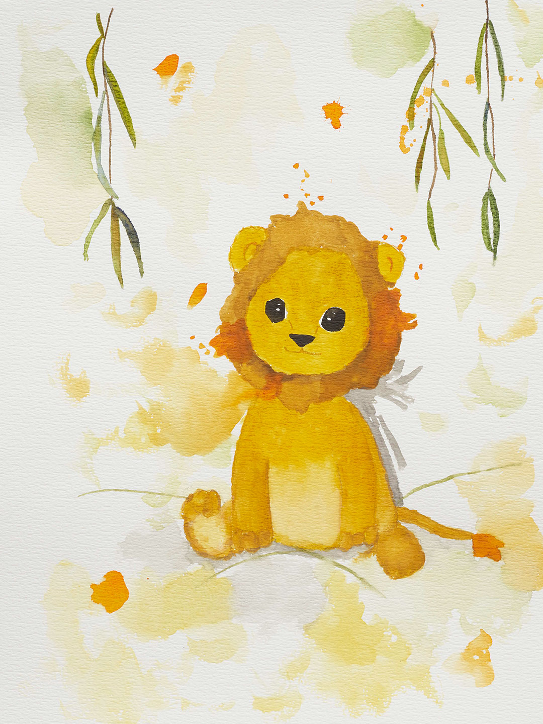 Farverig Leo Illustration – Børnevenlig Kunst til Værelset