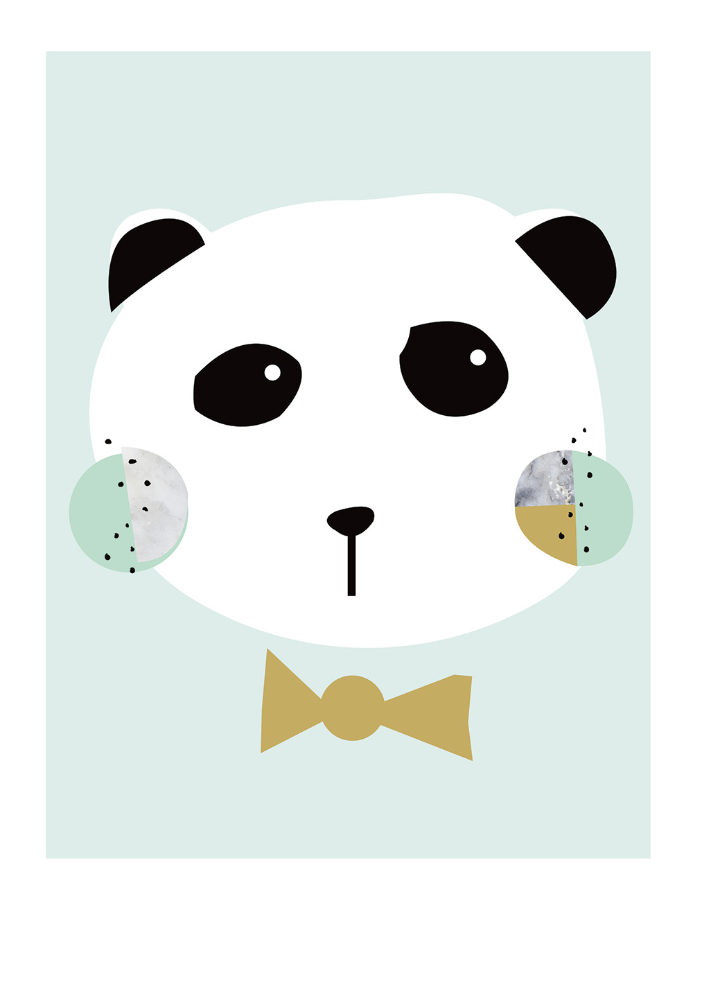 Charmerende Panda Dreng Plakat til Børneværelset - Unik Vægkunst