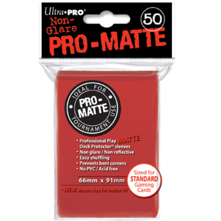 50 Lommer  Ultra Pro Pro-matte: Red    195 184       195 184   Kvalitet  Non-glare Professional Sleeves  82650
