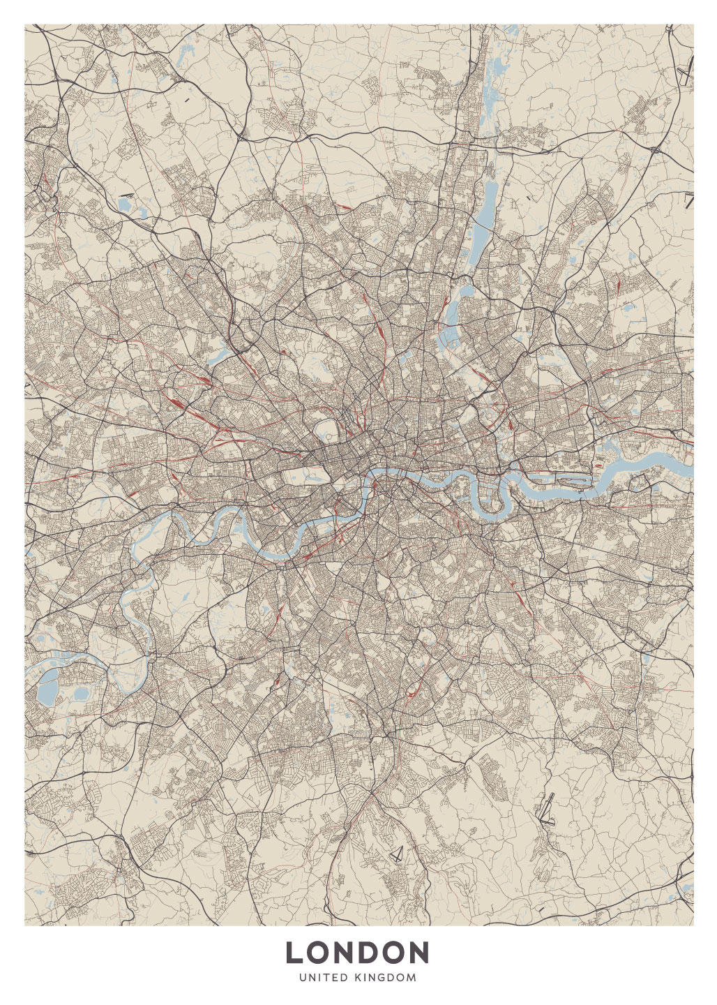 London Kort – Vægkunst til Dit Hjem fra Illux