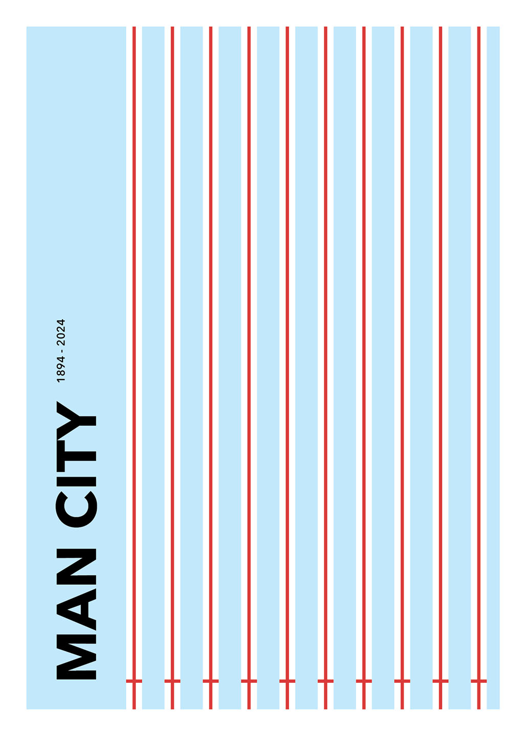 Man City 1894-2024 Kunstværk – Unik Hjemmedekoration