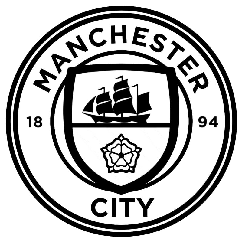 Manchester City Vægklistermærke – Stort Logo til Fans