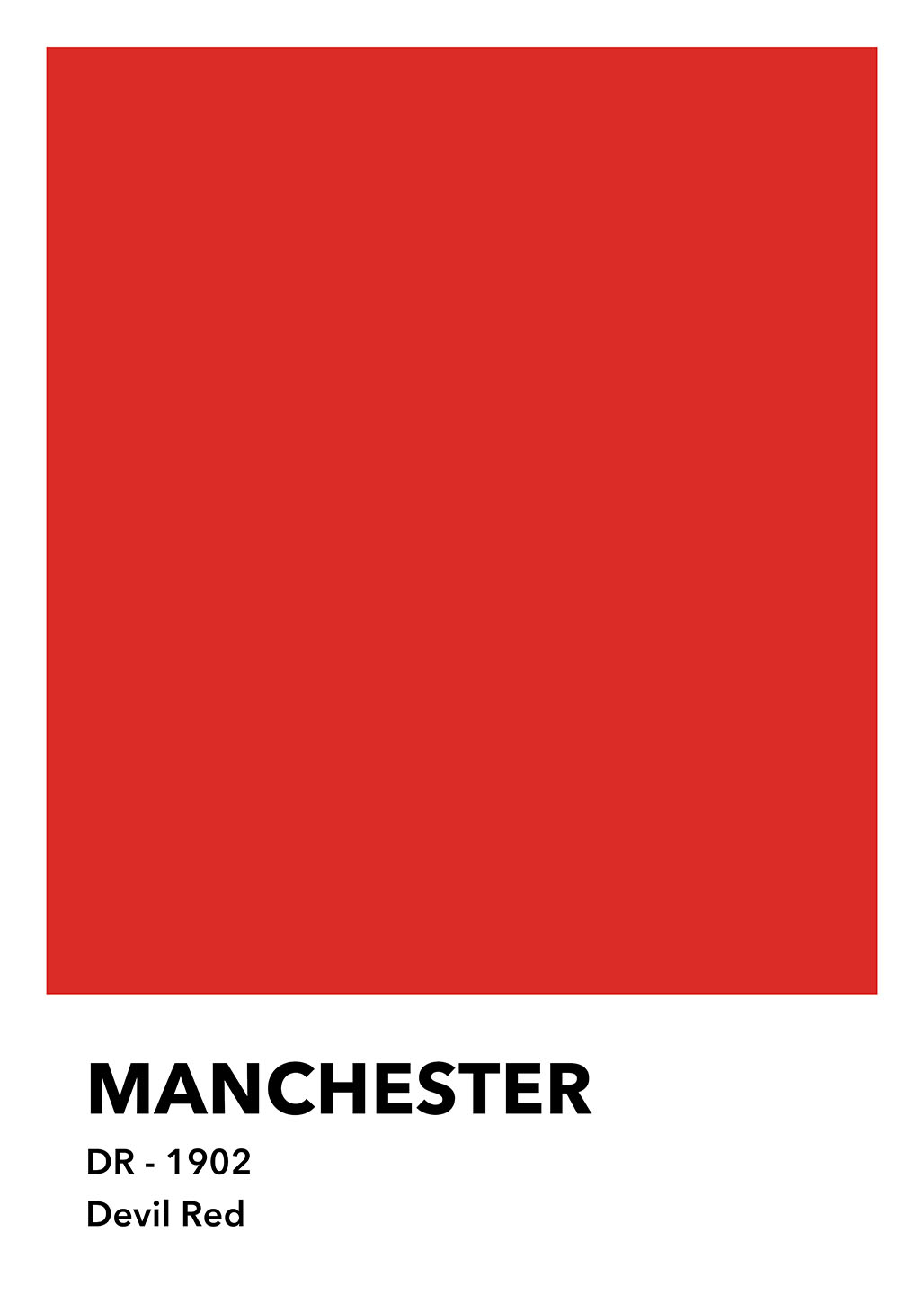 Manchester Devil Rød Plakat – Energisk Kunst til Dit Hjem