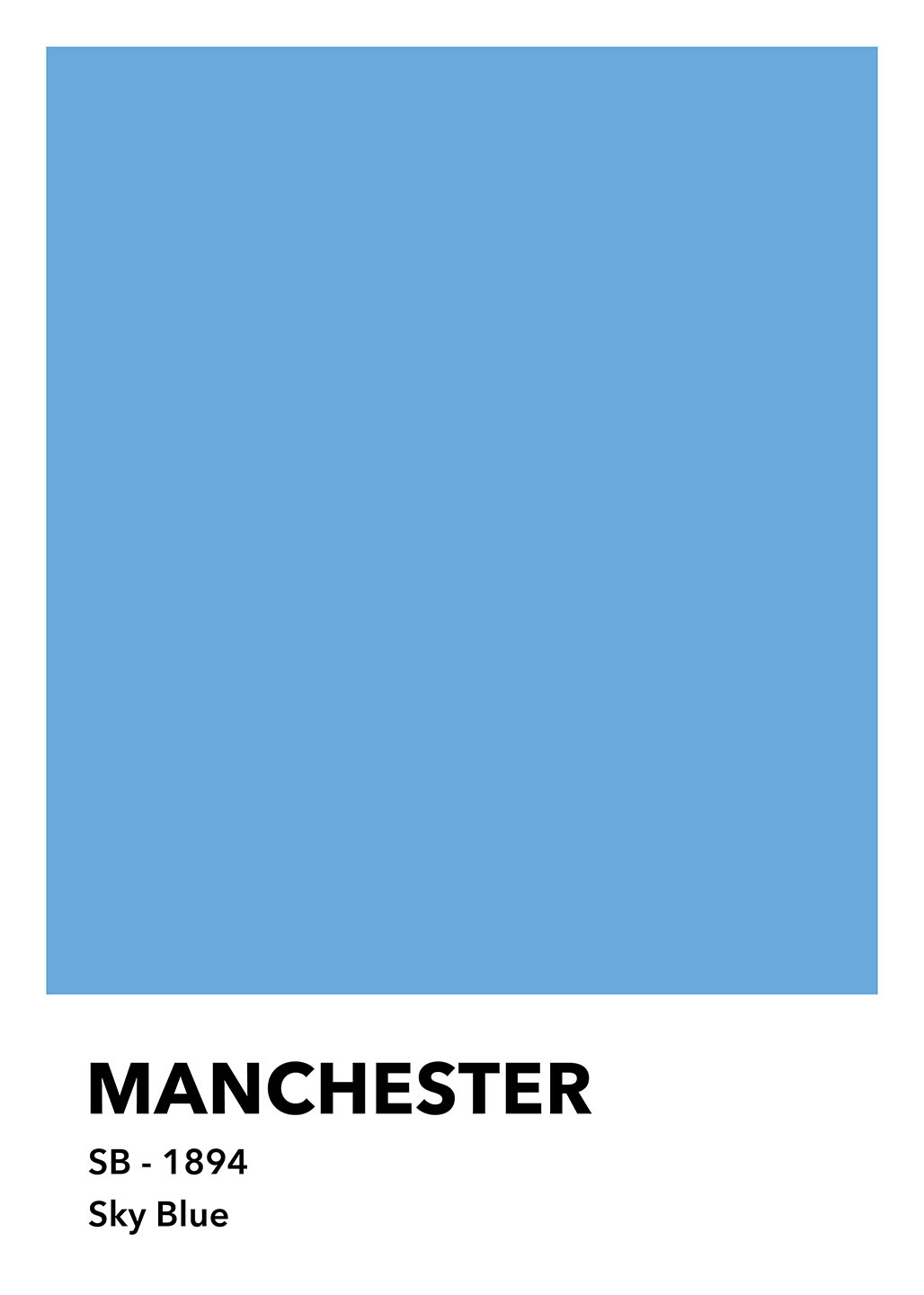 Manchester Sky Blue Plakat – Grafisk Kunst til Indretning