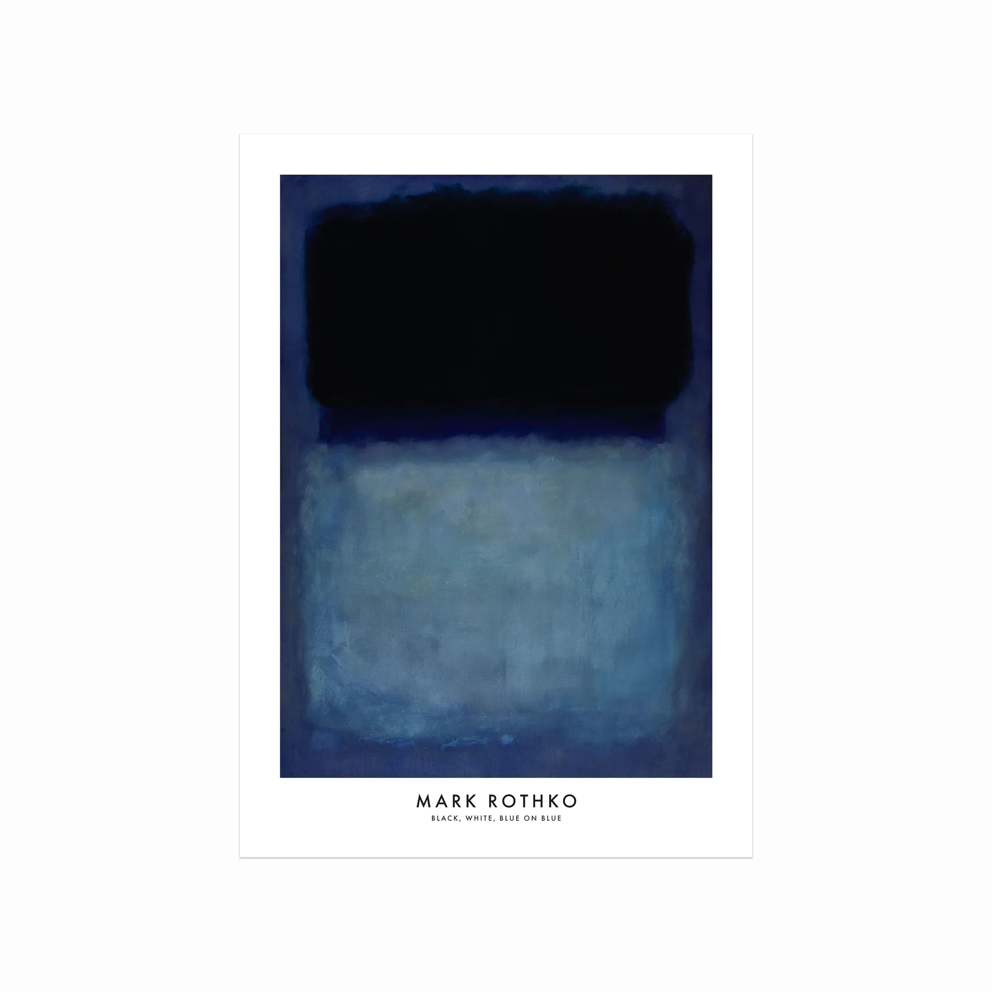 Mark Rothko Plakat – Sort, Hvid & Blå Kunstværk Tilbud