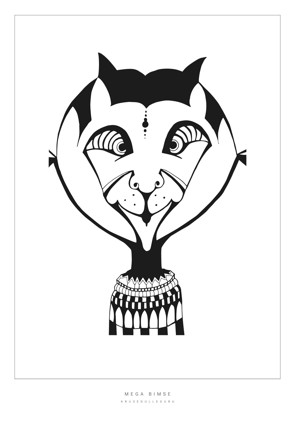 Megabimse Illustration - Unik Kunst fra Krusedulleguru