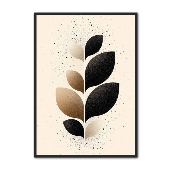 Minimalistisk Plakat 82 Botanisk Stil Med Sort   Guld